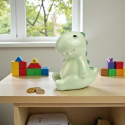 Spardose "Dino" aus Keramik hellgrün