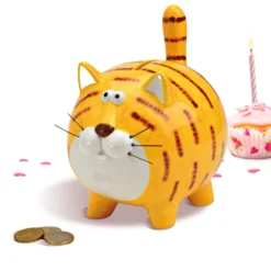 Spardose "Katze" getigert aus Keramik