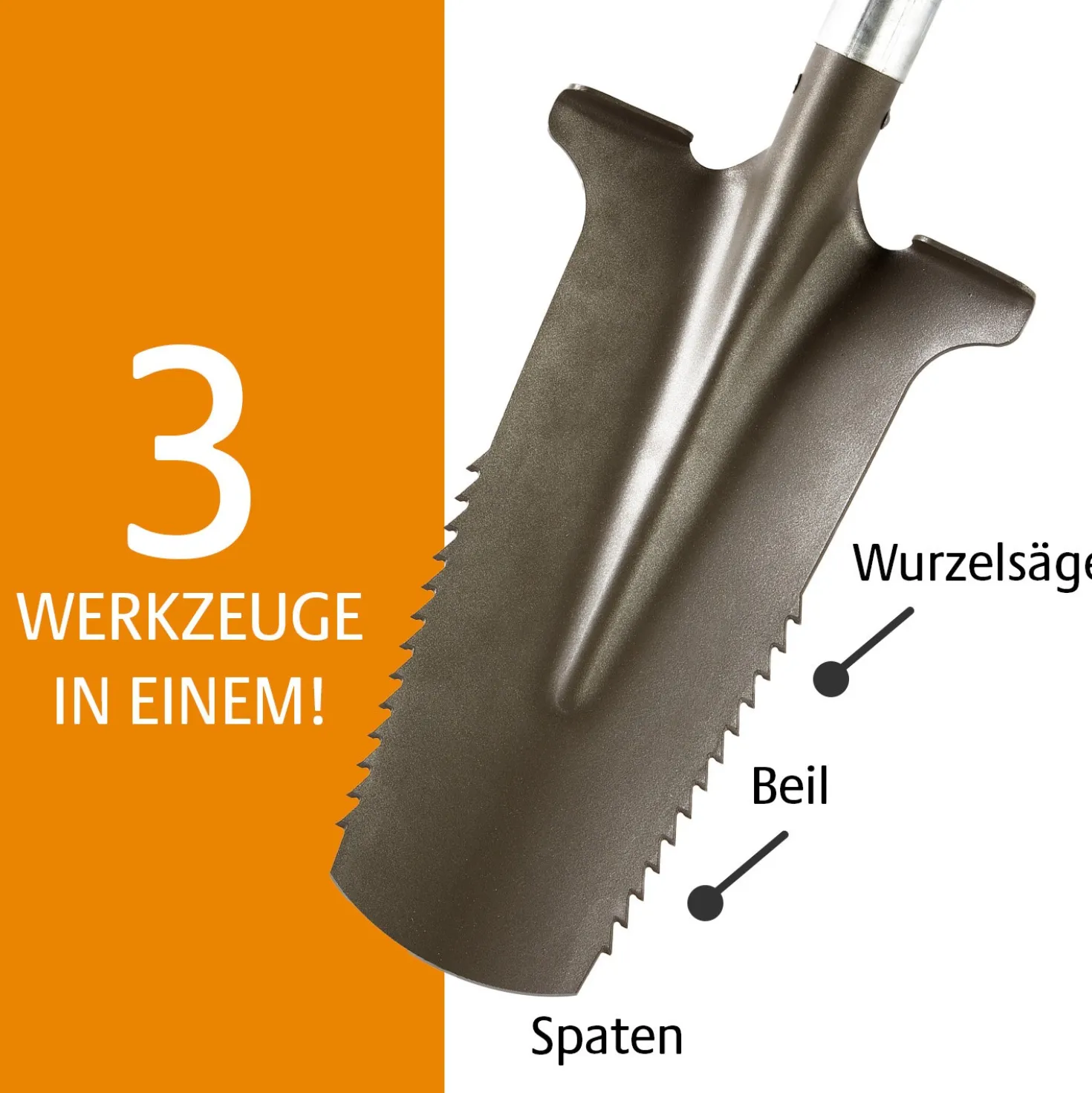Spaten mit Wurzelsäge "GartenFuchs 3-in1" Victor Tools