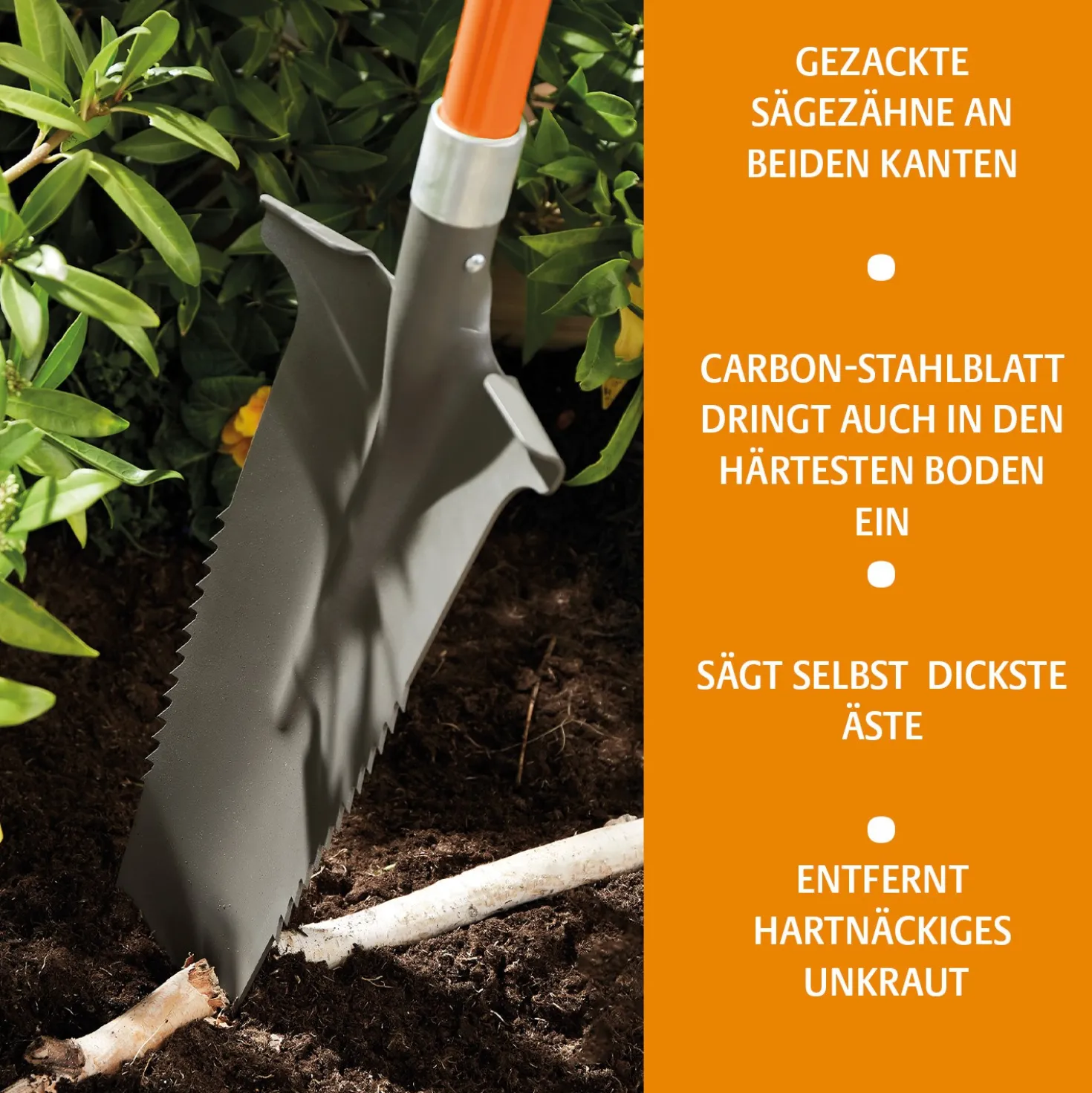 Spaten mit Wurzelsäge "GartenFuchs 3-in1" Victor Tools