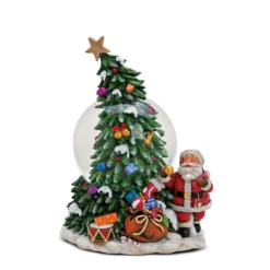 Spieluhr / Schneekugel Weihnachtsbaum und Nikolaus
