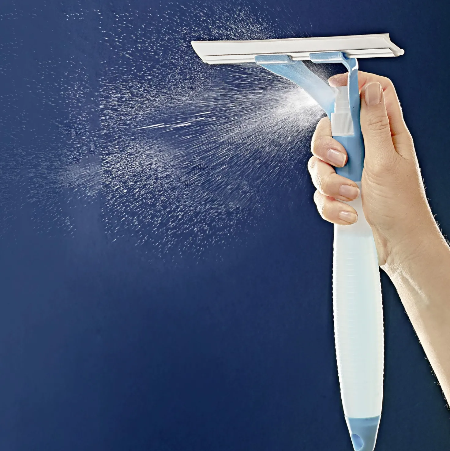 Sprüh-Fensterwischer 2-in-1 blau