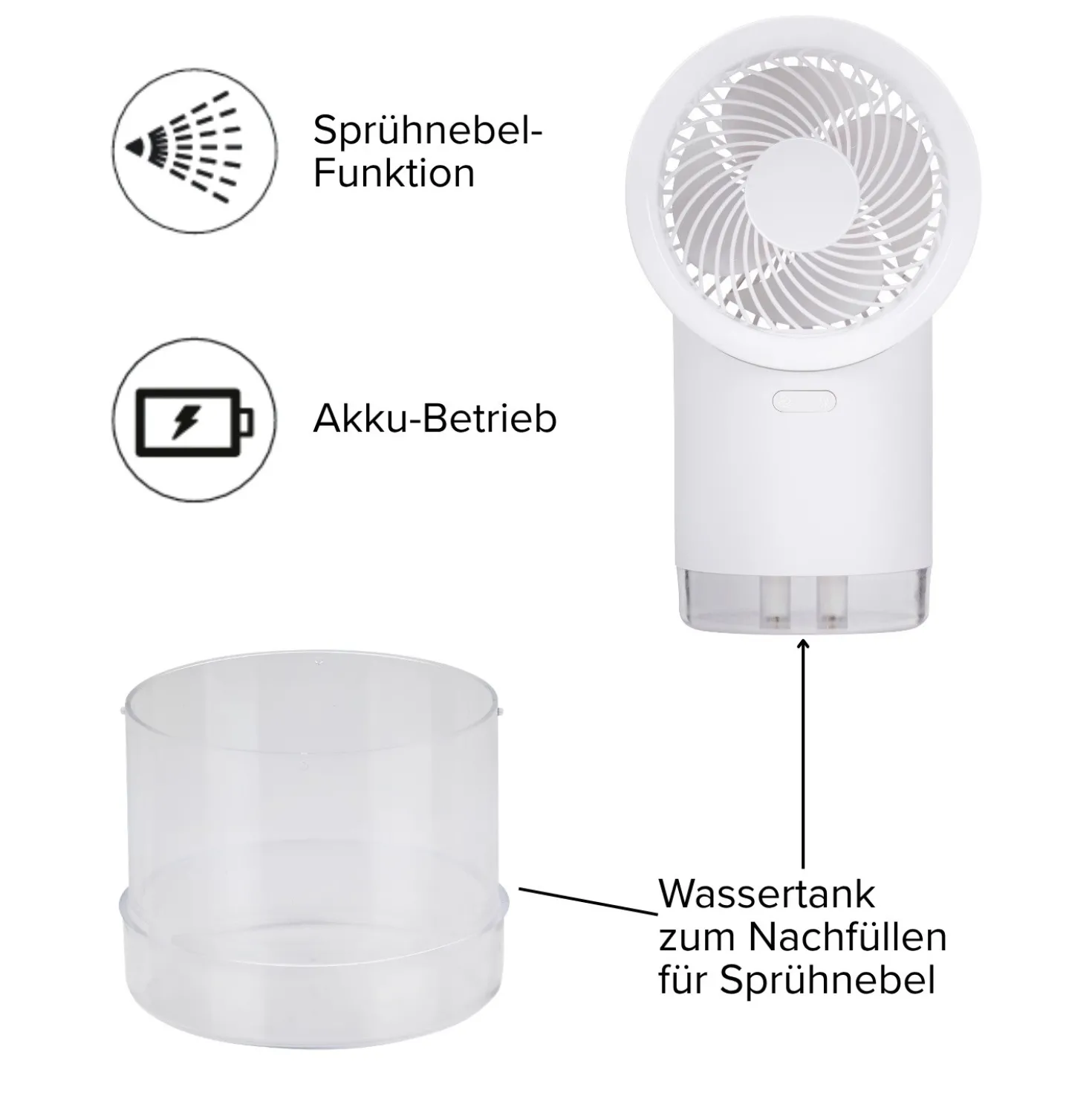 Sprühnebel-Ventilator mit Akku Lifetime Air
