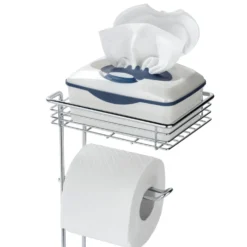 Stehender Toilettenpapierhalter mit Ablage Chrom WENKO