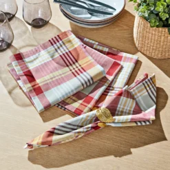 Stoff-Servietten Karo 40x40 cm, 4er-Set