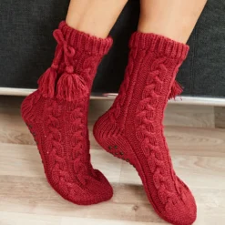 Stopper-Socken bordeaux