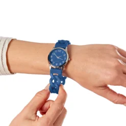 Stretch-Armbanduhr blau
