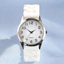 Stretch-Armbanduhr weiß