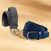 Stretch-Gürtel grau + blau 2er-Set