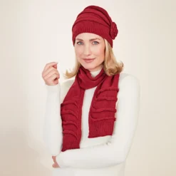 Strickschal “Mariella” bordeaux