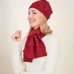 Strickschal “Mariella” bordeaux