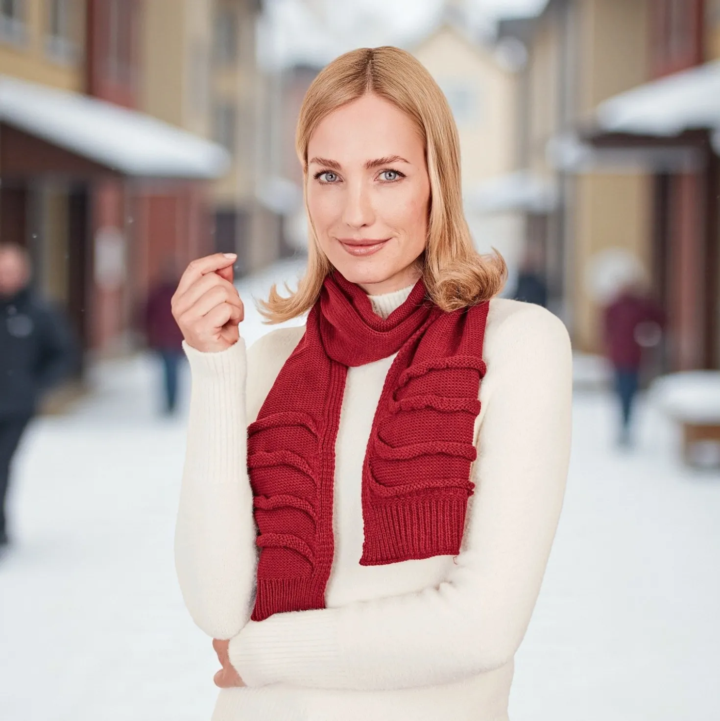 Strickschal “Mariella” bordeaux