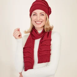 Strickschal “Mariella” bordeaux