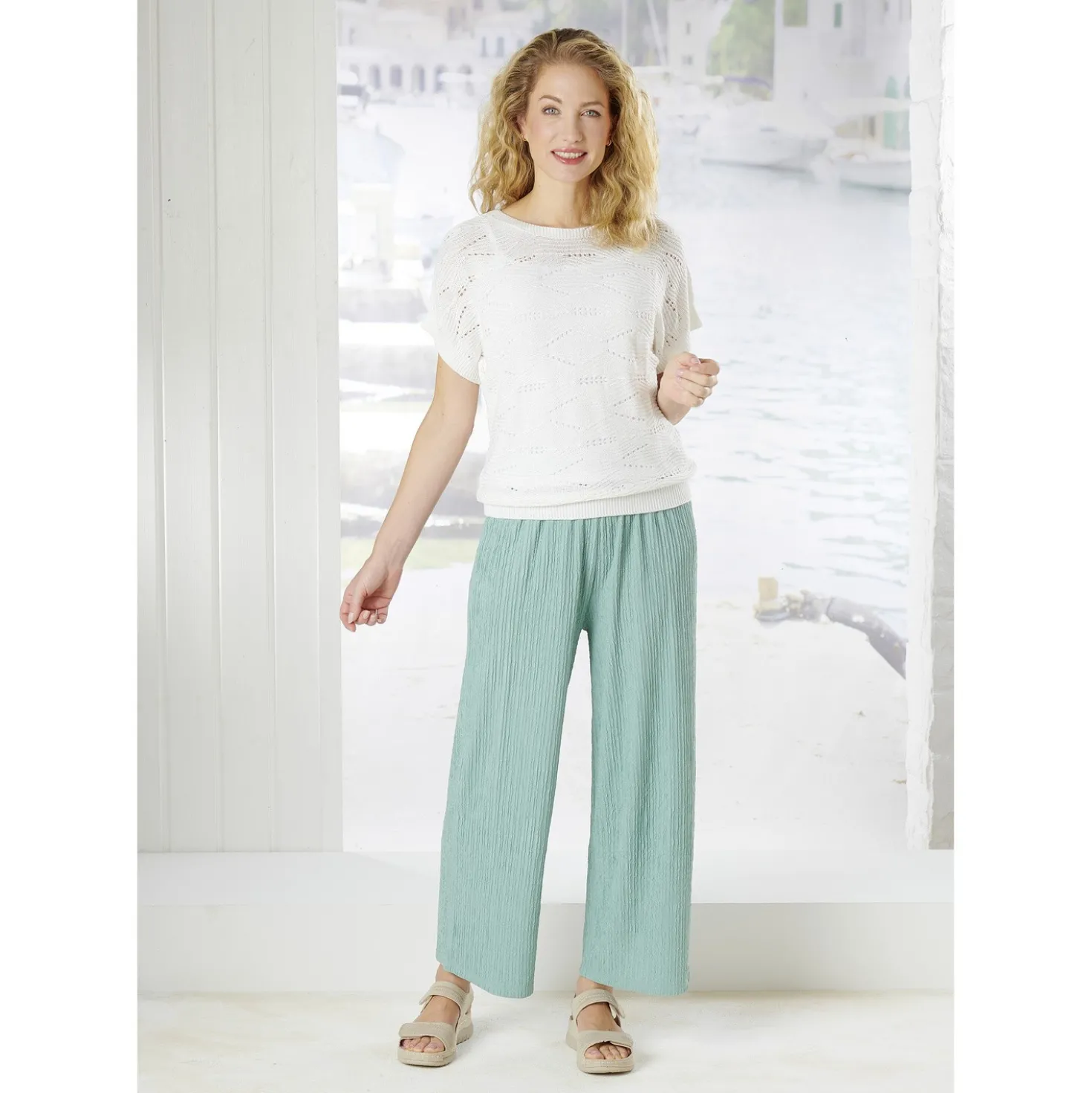 Strick-Set: Pullover & Top weiß 2er-Set