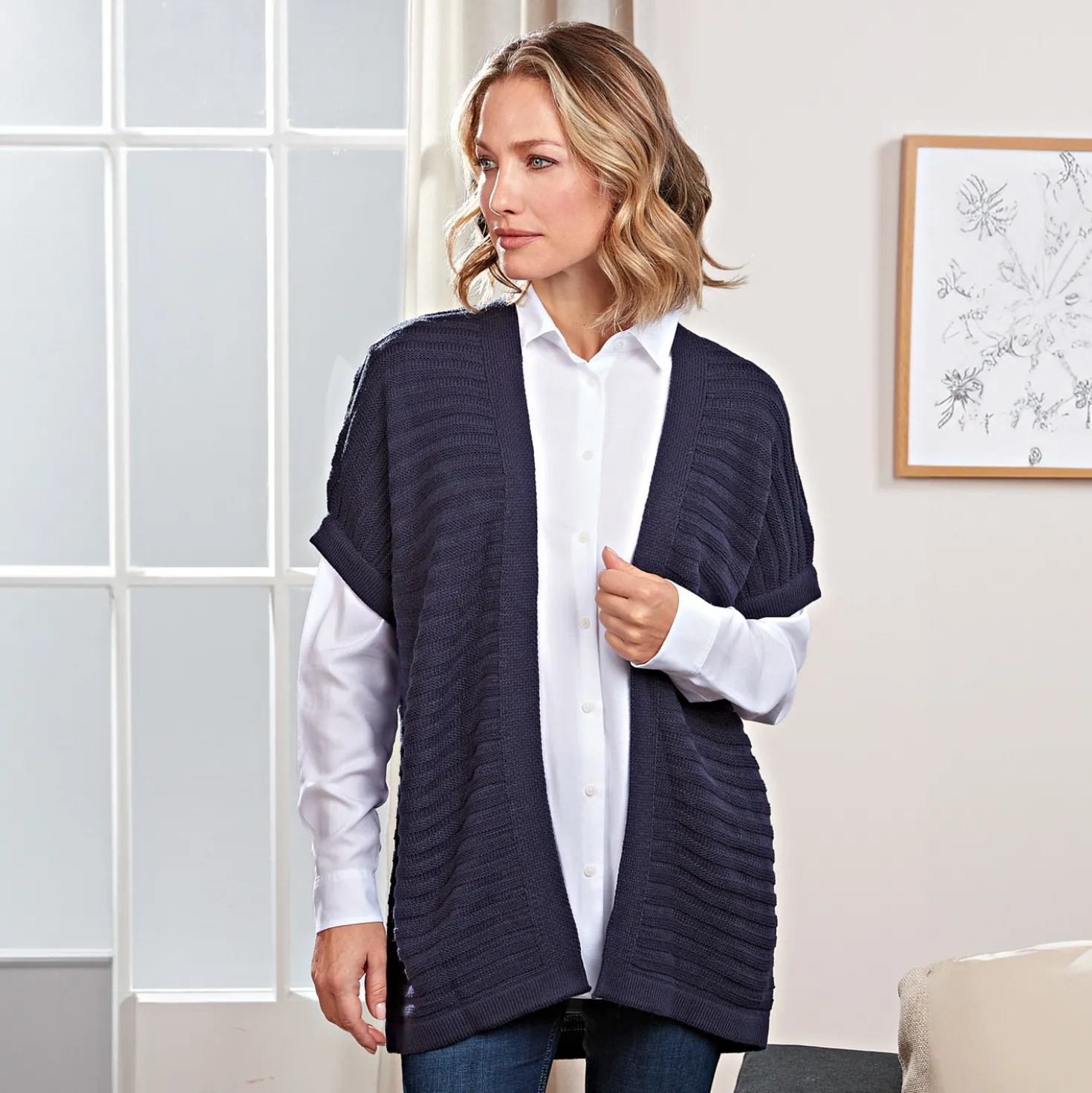 Strickweste marine