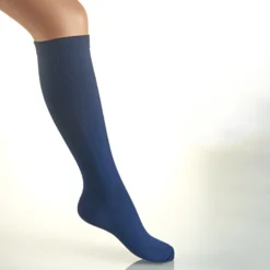 Stützkniestrümpfe leichte Kompression 2er-Set blau + hautfarben