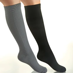 Stützkniestrümpfe schwarz + grau 2er-Set