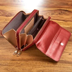 Tasche "Kroko" 2-in-1 RFID-Schutz burgund