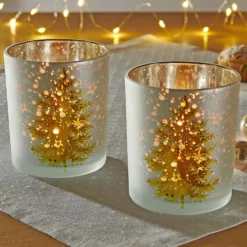 Teelicht-Glas "Tanne"