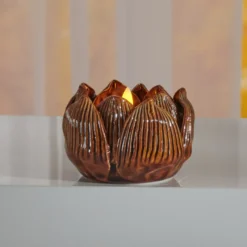 Teelichthalter "Blüte" braun Eldo
