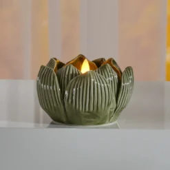 Teelichthalter "Blüte" khaki Eldo