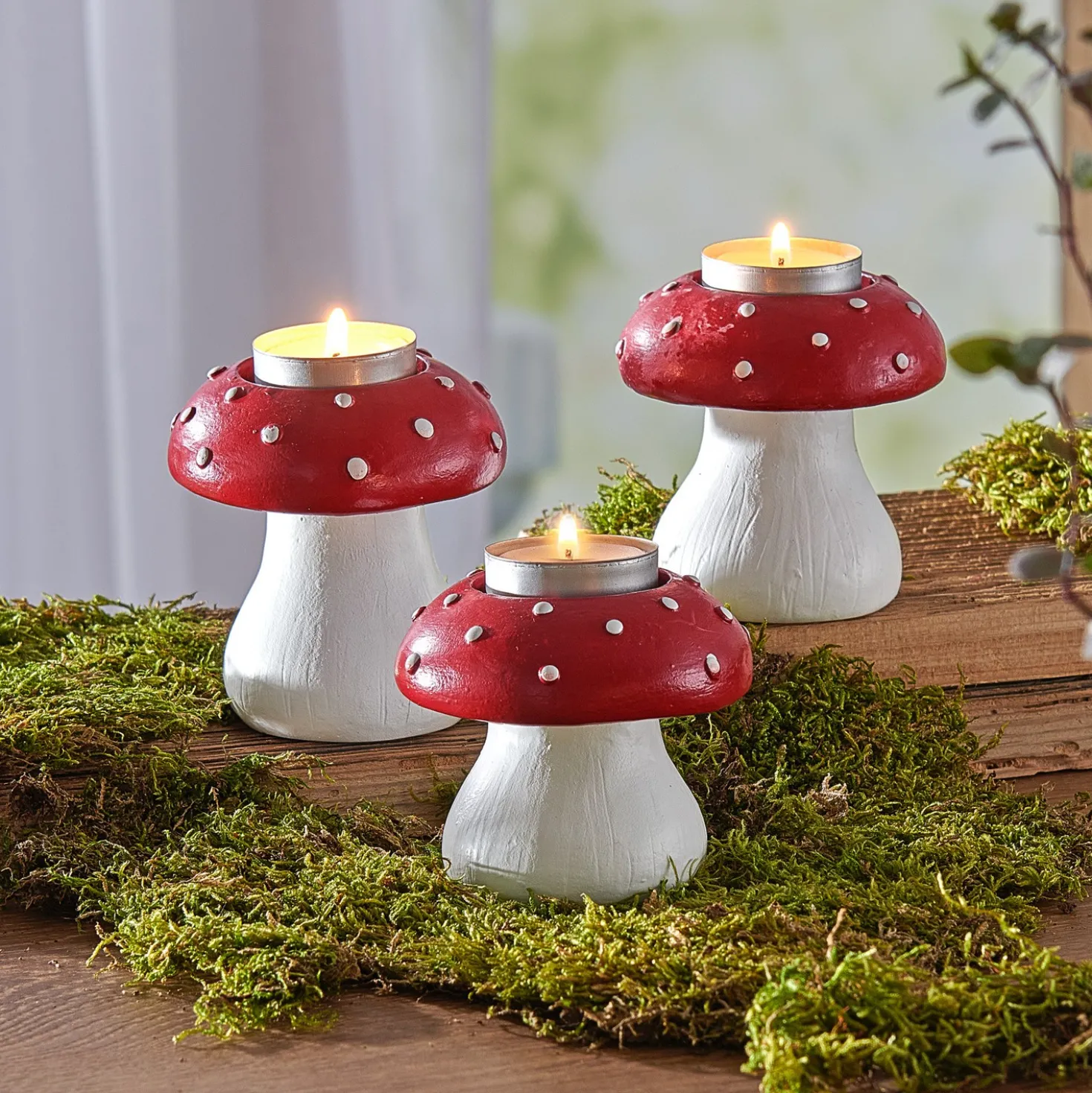 Teelichthalter "Fliegenpilze" 3er-Set Eldo