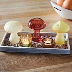 Teelichthalter-Set Herbstarrangement mit Pilzen Eldo