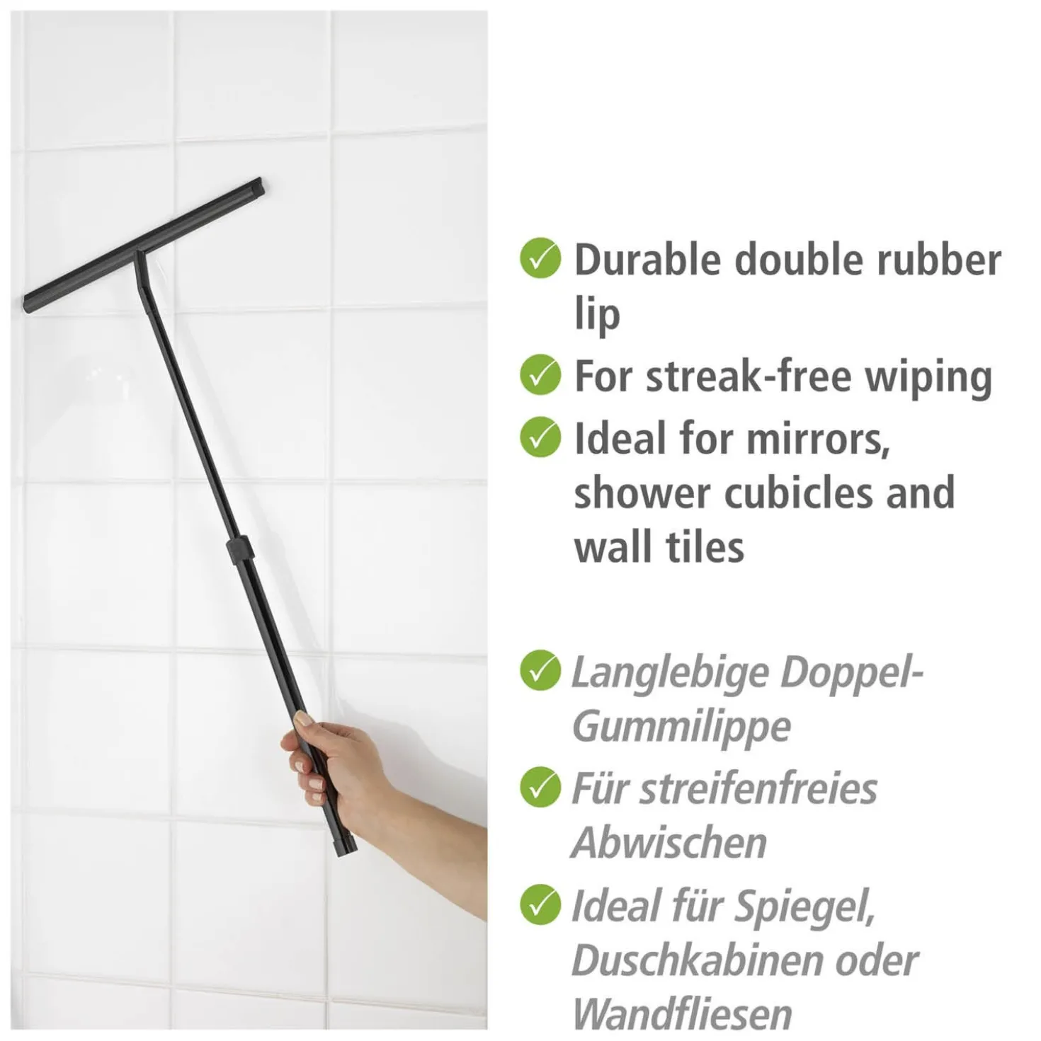 Teleskop Badezimmerwischer Schwarz WENKO