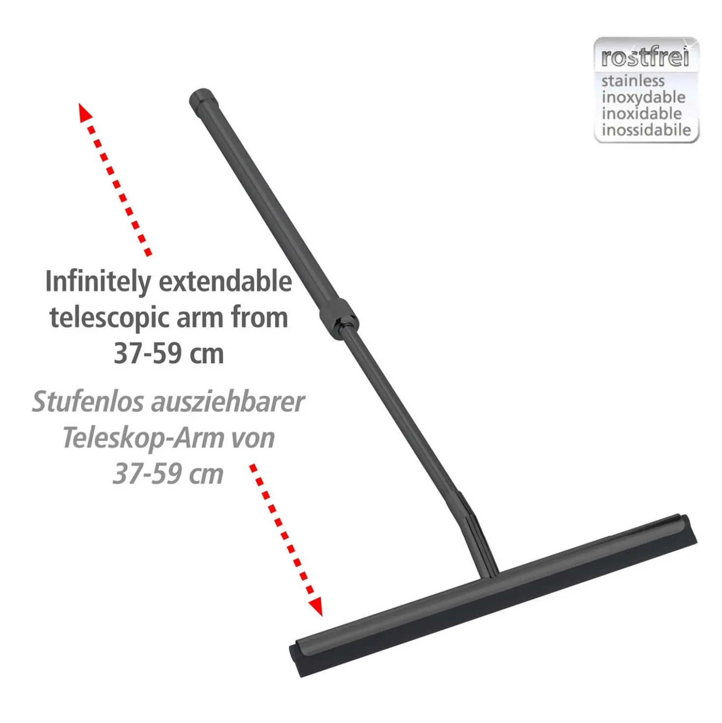 Teleskop Badezimmerwischer Schwarz WENKO