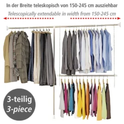 Teleskop-Garderoben-Set Edelstahl 3-teilig WENKO