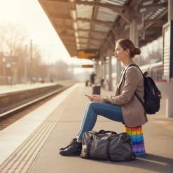 Teleskopstuhl faltbar Regenbogen mit Tragegriff