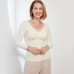 Thermo-Shirt mit BH wollweiß