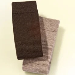 Thermo-Stützstrümpfe beige + braun, 2 Paar