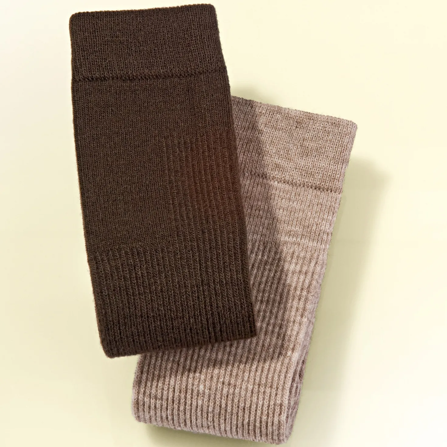 Thermo-Stützstrümpfe beige + braun, 2 Paar