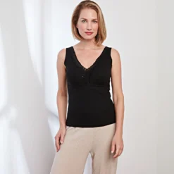Thermo-Top mit BH Amélie di Santi schwarz + haut 2er-Set