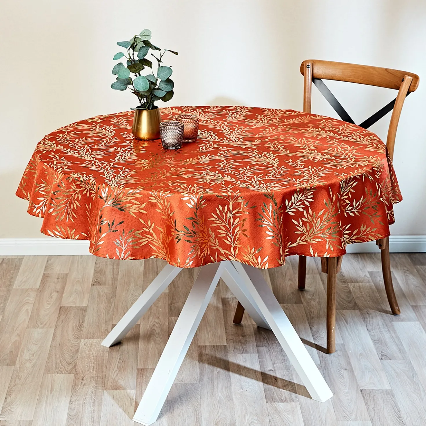 Tischdecke "Blätterranken" Ø 140 cm Eldo