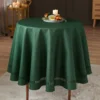 Tischdecke "Blätterranken" dunkelgrün Eldo Ø 140cm