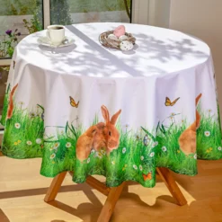 Tischdecke "Hasen", Ø 160 cm