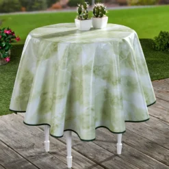 Tischdecke "Marmor" hellgrün, Ø 140 cm