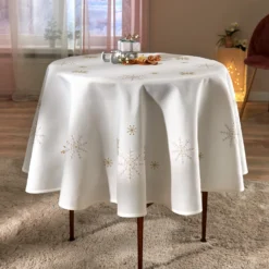 Tischdecke "Schneeflocken" Ø 160 cm Eldo