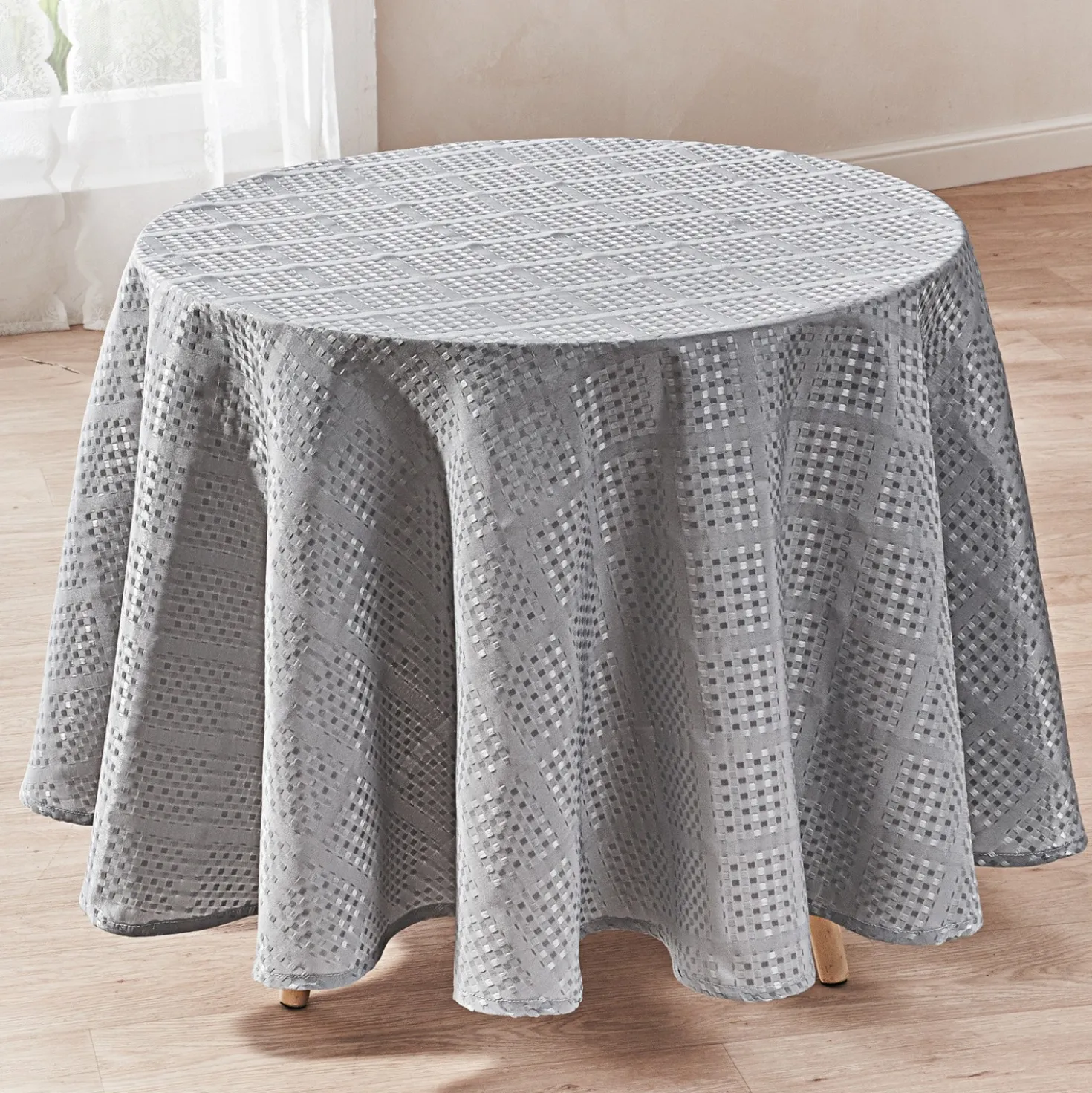 Tischdecke silbergrau, Ø 140 cm