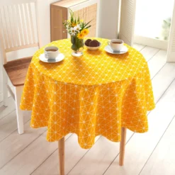 Tischdecke sonnengelb Ø140cm Eldo
