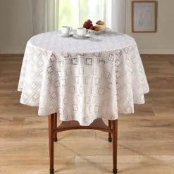 Tischdecke "Spitze" abwaschbar Ø 138 cm Eldo