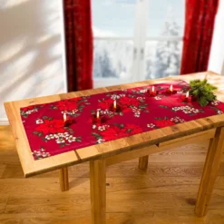 Tischläufer "Christstern" rot, 40x90 cm