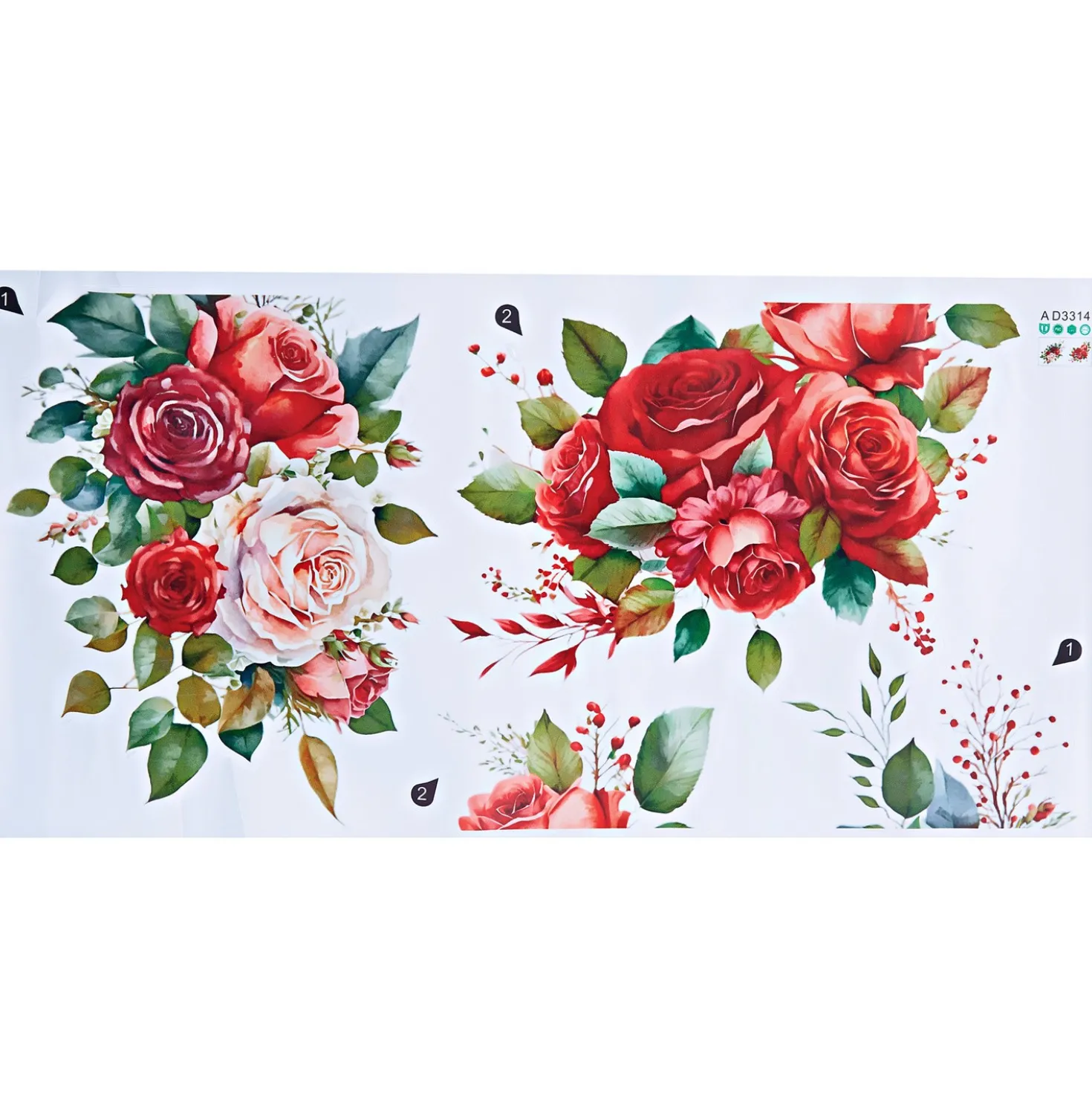 Toiletten-Aufkleber-Set Rosen