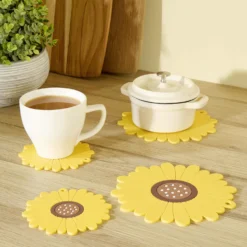 Topfuntersetzer-Set "Sonnenblumen" aus Silikon 4-tlg. Basilico