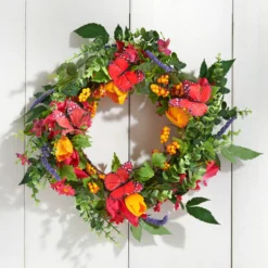 Türkranz Frühling mit Tulpen & Schmetterlingen Eldo