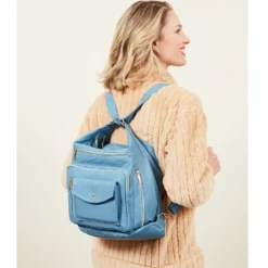 Umhängetasche "Anika" 2-in-1 Rucksack hellblau Amélie di Santi