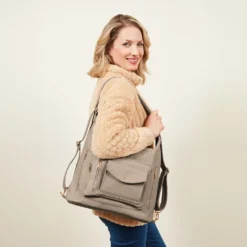 Umhängetasche "Anika" 2-in-1 Rucksack taupe Amélie di Santi