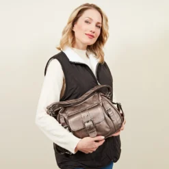 Umhängetasche "Tara" 2-in-1 Rucksack bronze-metallic